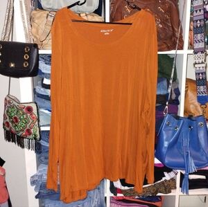 Ava & Viv Women's Rust Long Sleeve Top 4X